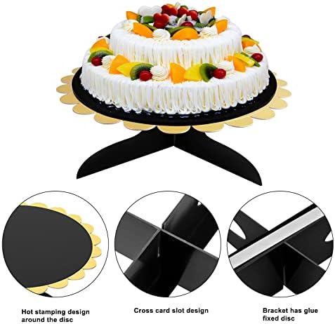 Jinlaili 3 Pack Cardboard Cupcake Stand 3 Tier, Dessert Tower and 1Tier Cake Stand, Dessert Stand, Cake Display Stand, Party Food Server Display, Round Cupcake Holder Tower for Wedding Birthday Party