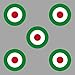 GreenIT Aufkleber Sticker 3cm Target Mod It Italia Italy Italien Roller Vespa Symbol Zeichen Auto Motorrad (5)