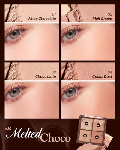 Image of Dasique Blending Mood Cheek #20 Melted Choco | 4 Blendable Shades | Pressed Powder Blush Palette for Cheeks | Silky & Soft Blur Finish | Lightweight Blush for Cheeks | Korean Makeup | Vegan
