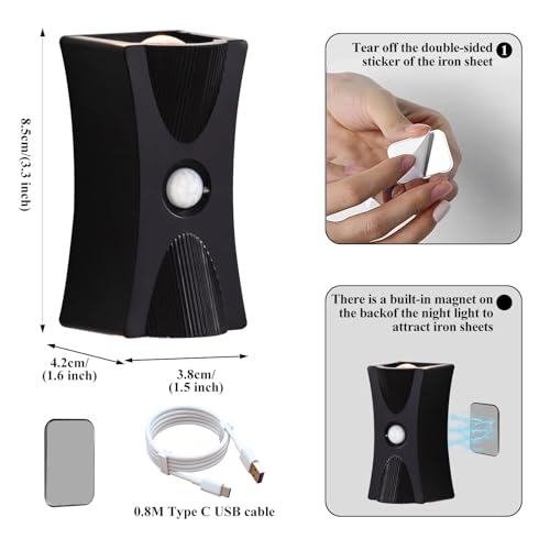 LED apliques de pared con sensor de movimiento batería recargable iluminación sin cables interior 5