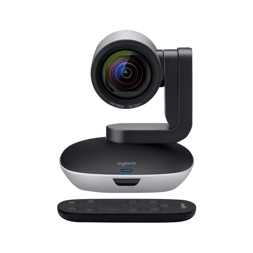 Logitech PTZ PRO 2 Video Camera for Conference Rooms, HD 1080p Video - Auto-focus USB Black/Silver