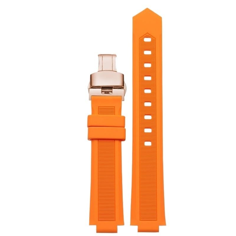 Bracelet caoutchouc pour Cartier Ballon Bleu, résolvez le jeu des cornes avec ce silicone orange