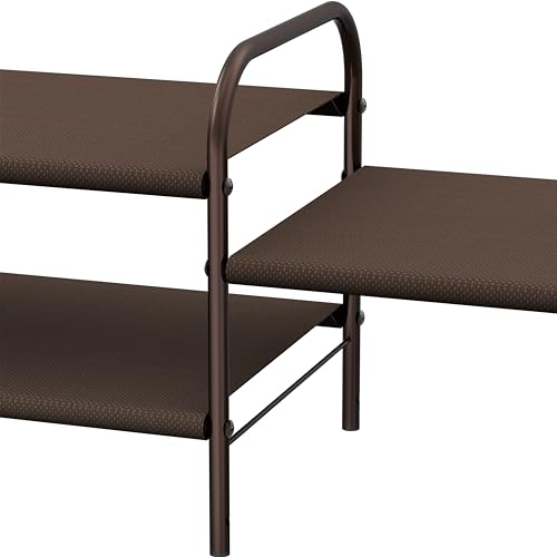 Image of Simple Houseware 2-Tier Shoe Rack Storage Organizer, Bronze