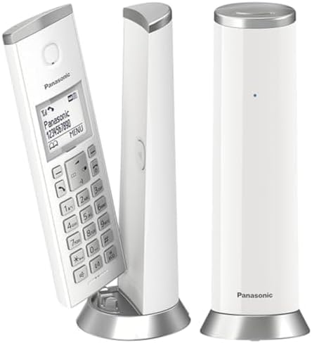 Panasonic KX-TGK222 Designer Cordless Phone, with answerphone, call blocker and do not disturb mode - White