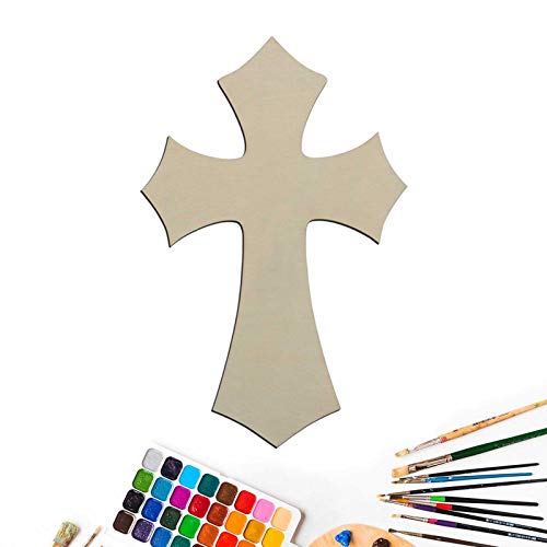 Creaides Wooden Cross Diy Crafts Cutouts Cross Shaped Unfinished Wood Slices Embellishments Ornaments For Diy Projects Halloween Christmas Party Decorations (5X7.9 In, 6 Pcs) #TOP2