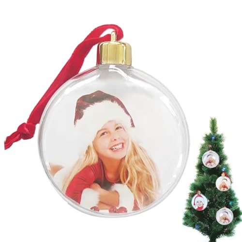 Ciondolo a fotografica – Globo foto personalizzabile, ornamento artigianale, decorativa da appendere, palla per esposizione | ciondolo per albero di Natale, festa di festa