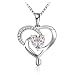 J.Rosée Heart-Shape Necklace With 925 Sterling Silver Fine Pendant 18"+ 2" Extender Chain Jewelry Gifts for Women