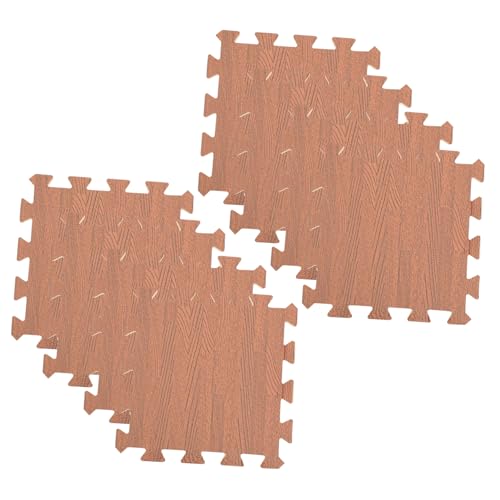 BESPORTBLE 12pcs Wood Grain Interlocking Floor Mats Non-Slip Foam Puzzle Tiles for Living Room Bedroom Entryway