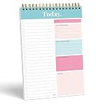 S&O Daily Planner Notepad for Productivity - 52 Page Routine To Do List - Undated Writing pad and Organizer - Every dayTo Do List Scheduler- Coiled Task Planner - Regular planner - TEAL