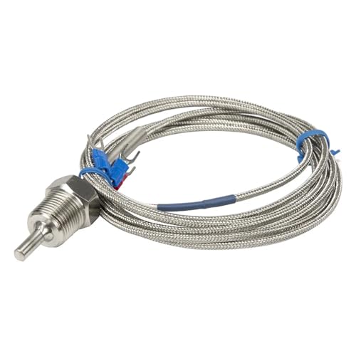 Sensor de temperatura PT100 RTD con cable trenzado de metal de 2m y rosca M8 4