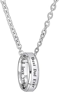 Best Dad Ever Necklace Gift Dad Father’s Day Birthday Thanksgiving Christmas Gift From Daughter Son Dad Gifts Necklace Gift For Dad Daddy Father Necklaces for Dad Daddy Gifts Jewelry
