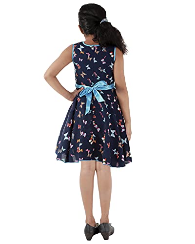 Image of Knee Length Printed Crepe Dress 3 Years to 12 Years