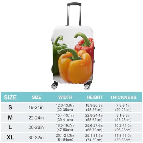 Three Fresh Bell Peppers Luggage Cover, Washable Elastic Suitcase Cover Protector Fit 18-32 Inch Luggage2