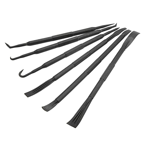 6Pcs/Set Pry Bar Hook Kit,Prying Bar Hook Set Double Ended Abs Plastic Black Repalcement For Removing O Ring Sealing Accessories Hand Operated Tools Pry Bar Set #TOP1