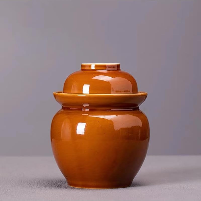 Pickle jar, Fermenting Jar, mini ceramic jar, clay jar, (capacity: 1 pound), household pickle jar. Kimchi Crock