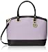 Anne Klein New Recruits Dome Large Satchel Bag, Lilac/Black/Sugar, One Size