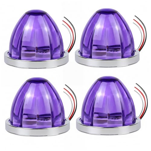 Feu de position latéral étanche IP65 violet | Mini feux de pastèque double mode camion
