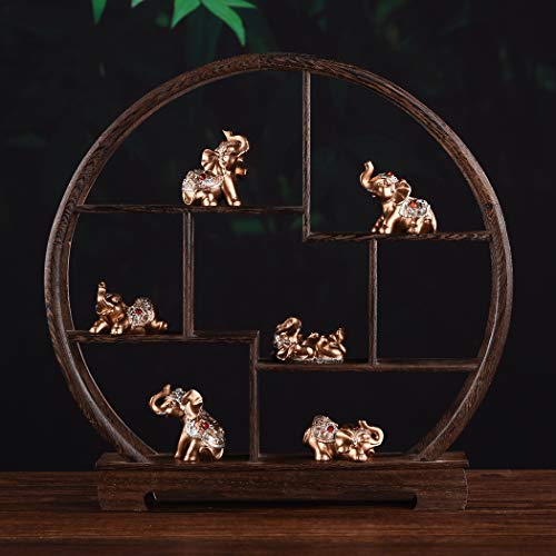 Brabud Gold Resin Small Elephants Statues Home Decor Collection Gift Set Of 6 Bs123 (Gold) #TOP6
