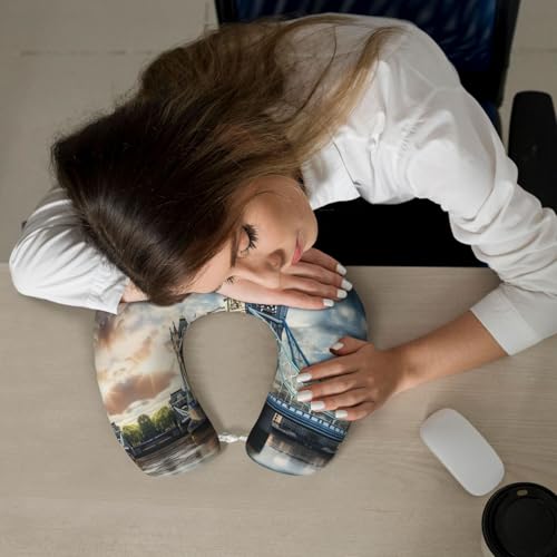 Almohada semicircular de poliéster negra para viaje miniatura 7