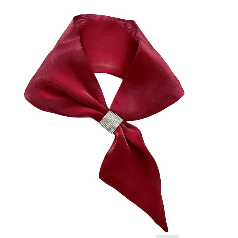 Women Bright Sold Color Long Scarf Neckband Ribbon Neckties Office Lady Neck Scarf4