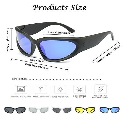 Long Keeper Polarised Wrap Around Sunglasses for Women Men Y2K Trendy Sunglasses Fashion Sun Glasses UV Protection for Driving Sport Fishing - Image 3