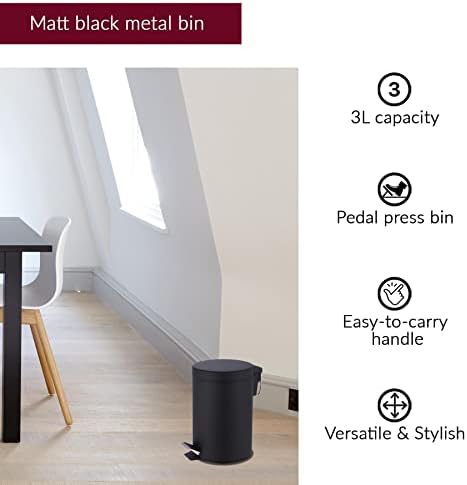 iTrend Bathroom Set - Black Bin+Brush