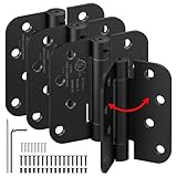 ISOKER 4-Pack Self Closing Door Hinges, 4 Inch Spring Loaded Door Hinges, Adjustable Tension for...