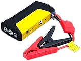 MF artSHOP Avviatore di Emergenza Portatile 15000 mAh, Booster Avviamento Auto Benzina Diesel 12V, Power Bank USB con Torcia LED, Impermeabile IP67, Giallo e Nero