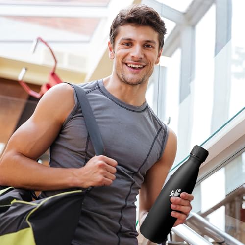 KollyKolla Borraccia Termica 750ml, Bottiglia Acqua in Acciaio Inox, Borracce Termiche, Riutilizzabile, Termos senza BPA, Bottiglia Termica Metallo per Sportiva, Scuola, Palestra, Viaggi - Nero - Immagine 5