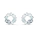 Produktbild Swarovski Attract Circle Ohrstecker, Rhodinierte Ohrringe mit Weißen, Grauen und Hellblauen Swarovski Kristallen