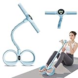 Pedal Puller Resistance Band with LCD Digital Counter - 6-Tube TPR Fitness Equipment for Home Gym Full Body Yoga Workout(Blue)