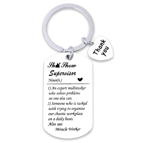 Supervisor Keychain Funny Coworker Gag Gifts Boss Day Supervisor Appreciation