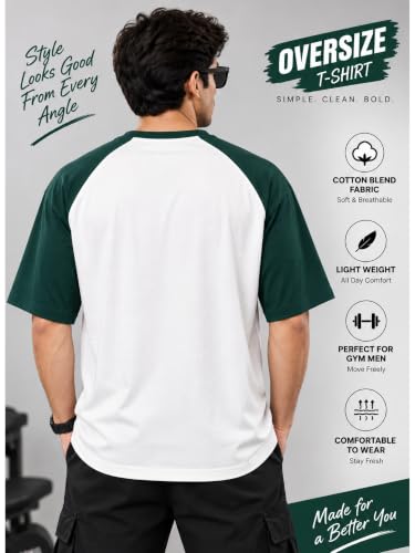 Image of Oversized T Shirt for Men Gym, Gym T Shirts for Men Workout Oversized, Cotton Blend, Color Blocked (Pack of 1)