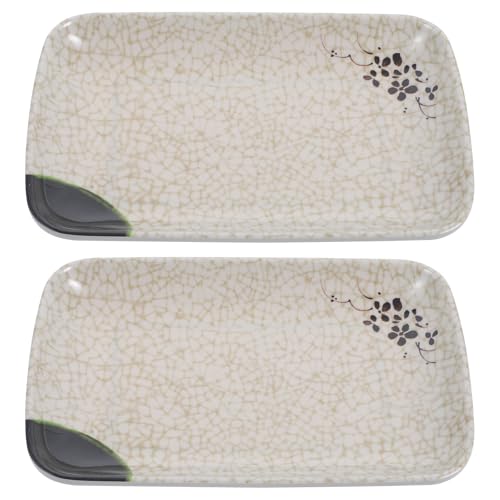 Plato rectangular de sushi 8 pulgadas set x2 melamina miniatura 1