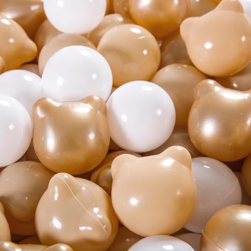 Image of GOGOSO Bear Ball Pit Balls Shapes BPA Free Plastic Play Balls Crush Proof Kids Toddlers Baby Pastel Pelotas Toy Shaped Giant Friendship Bracelet