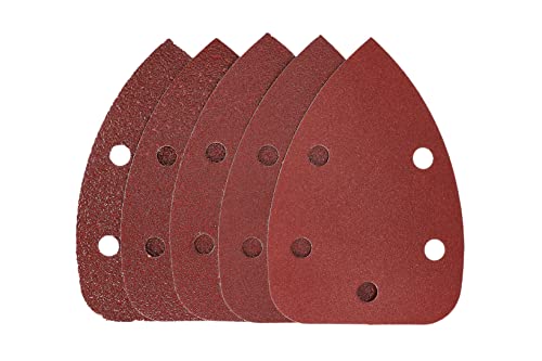 Price comparison product image Mirka Red Delta Sanding Paper Wood Sanding Triangles Hook & loop / 100x140x140mm / Hook & Loop Adhesion / 5-hole / Mixed Grit P40,  P60,  P80,  P120,  P180 / 5 pieces / for sanding wood