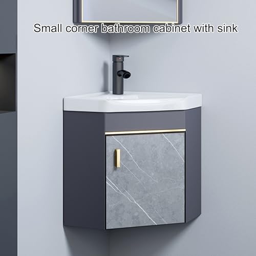 Mueble de baño de esquina con grifo de agua fría y caliente y lavabo mini 4