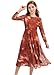 ACMOLIN Tween Girls Maxi Dress Fall 2025 Fashion Elegant Long Sleeve Floral Printed Party Dress 6-15 Years (Brown, 8-9T)