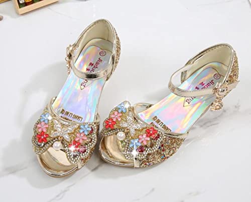 Girls Sandals Glittler Bow Dress Shoes Princess High Heels Party Wedding Flower for Kid Toddler2