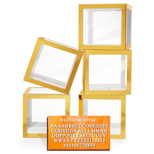 Ledido Transparent Balloon Boxes with 78 Letters Numbers for Custom Name