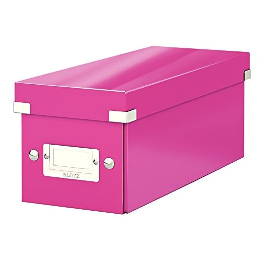 Leitz WOW Click and Store Förvaringsbox för CD-skivor, rosa metallic, 60410023