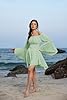 SCARLET DARKNESS Ladies Vintage Gothic Dress Mini Elastic Off Shoulder Bell Long Sleeve Medieval Fancy Dresses for Women UK Light Green XL #1