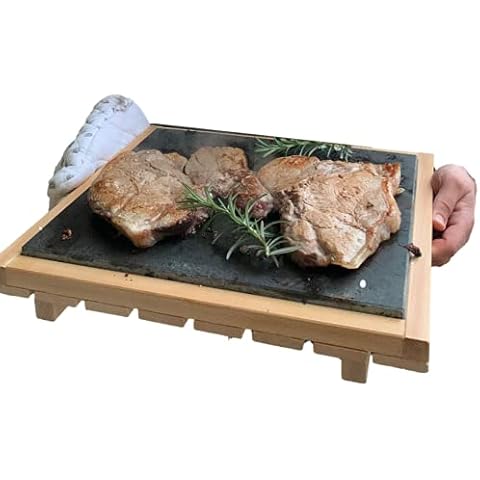 Piedra volcánica siciliana extraíble con soporte de madera de haya Cover