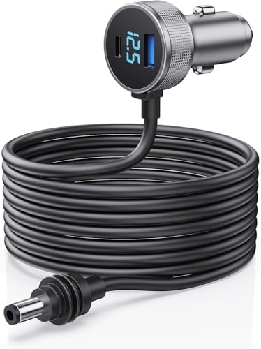 Image of Starlink Mini Cable, 3 in 1 Starlink Mini Car Charger DC Power Cable+ Cigarette Lighter Adapter 12V-48V with Digital Display, Durable USB C PD 40W and USB A 35W Ports for Trucks and Cars (13.1FT)