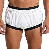 Rswnyirn Windelüberzug für Erwachsene Wiederverwendbar Wasserdicht Inkontinenzhose Boxershorts Herren Damen Auslaufsichere Unterwäsche Weiß M