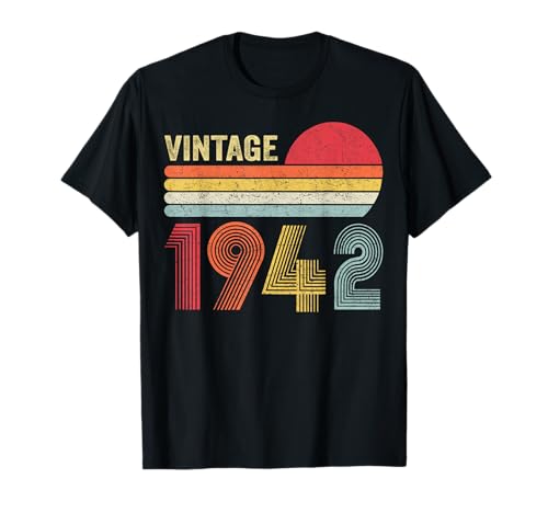 Vintage 1942 80th Birthday Gift Men Women 80 Years Old Maglietta