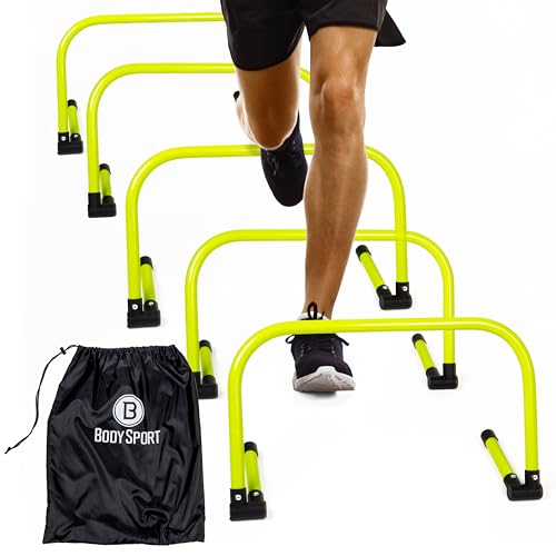 body sport adjustable athletic speed training hurdles jumping amp speed training fitness equipment hurdles for track amp field basketball soccer amp more