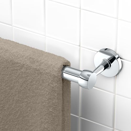 Image of Gatco 5211 Gibson Towel Bar, Wall Mounted Bathroom Towel Holder Rack, Modern Chrome Bath Hardware for Towels & Washcloths