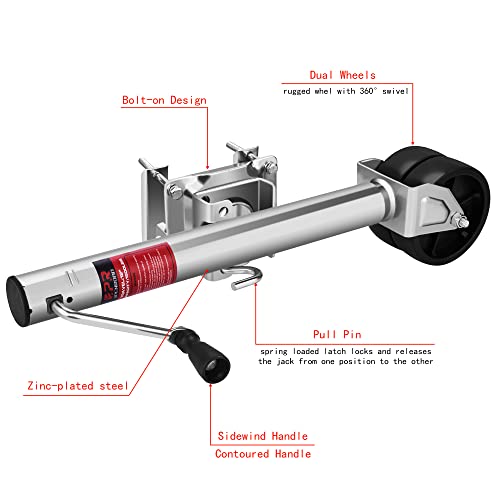 Openroad Boat Trailer Jack 6-Inch Wheel With Wrench, 12 Inches Vertical Travel, Dual Wheel - 1500 Lbs 1 #TOP3