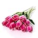 12Pcs Artificial Tulip Real Touch Tulip Flowers Fake Silk Flowers for Vases Wedding Home Room Party Decoration and Holiday Gift(Pink)